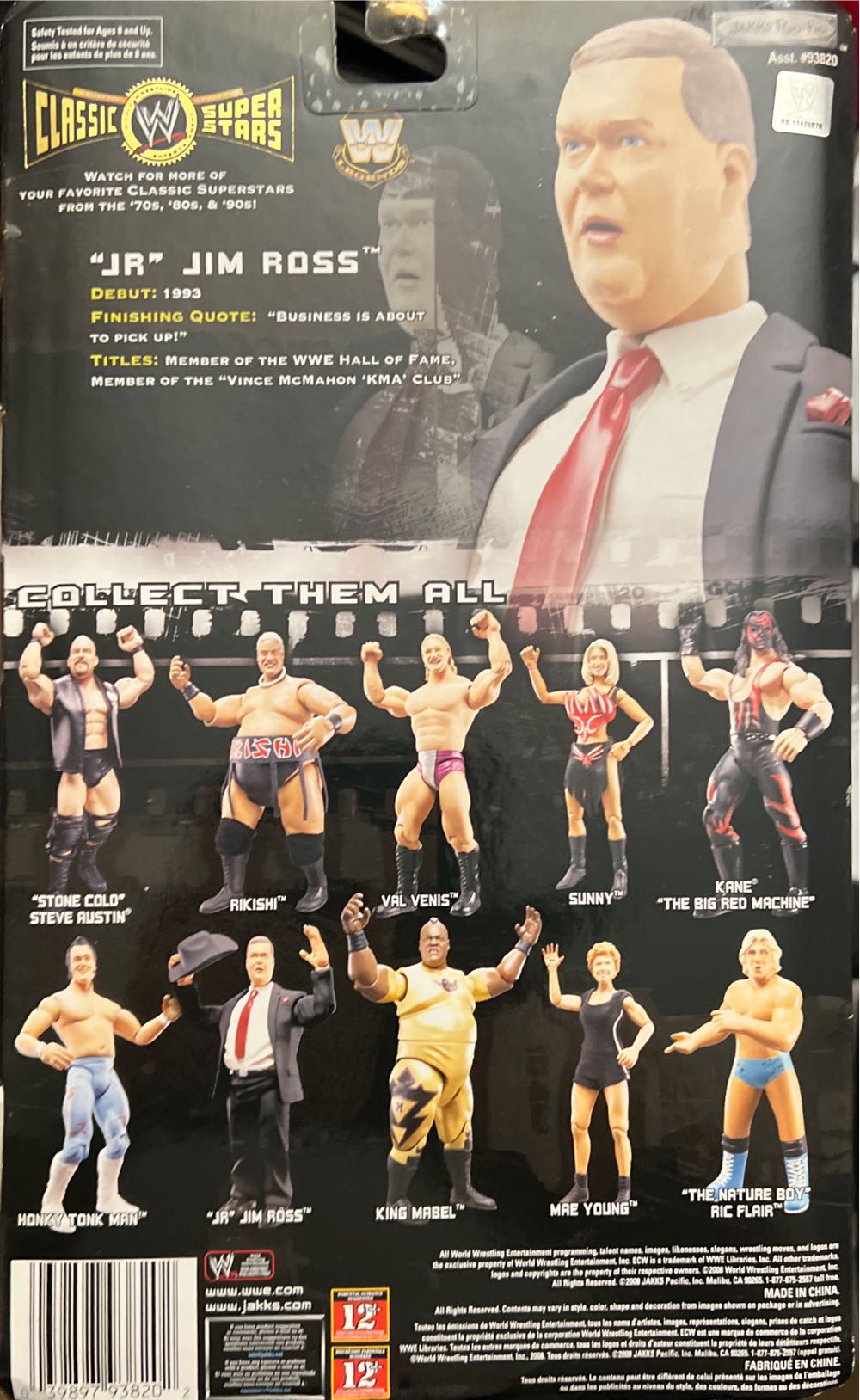 WWE “JR” Jim Ross - Jakks Pacific (WWE Classic Superstars) action figure collectible [Barcode 039897938202] - Main Image 2