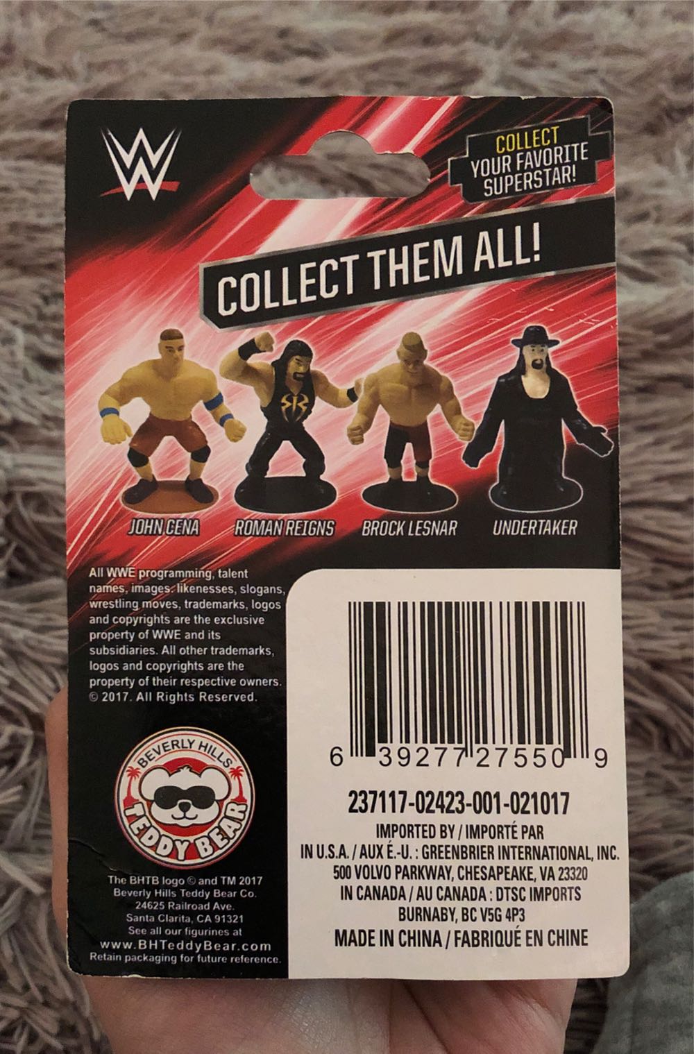 Undertaker (Basic) - Beverly Hills Teddy Bear (WWE Superstar Figurines) action figure collectible [Barcode 639277275509] - Main Image 2