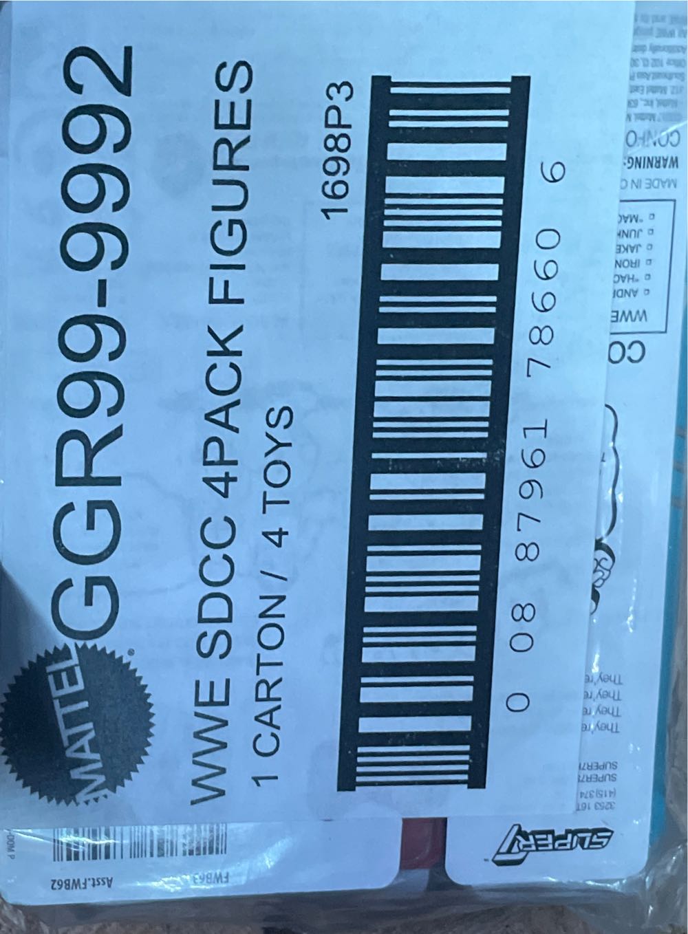 WWE MUSCLE SDCC 4 Pack - Super 7 (Muscle Warriors) action figure collectible [Barcode 887961670950] - Main Image 2