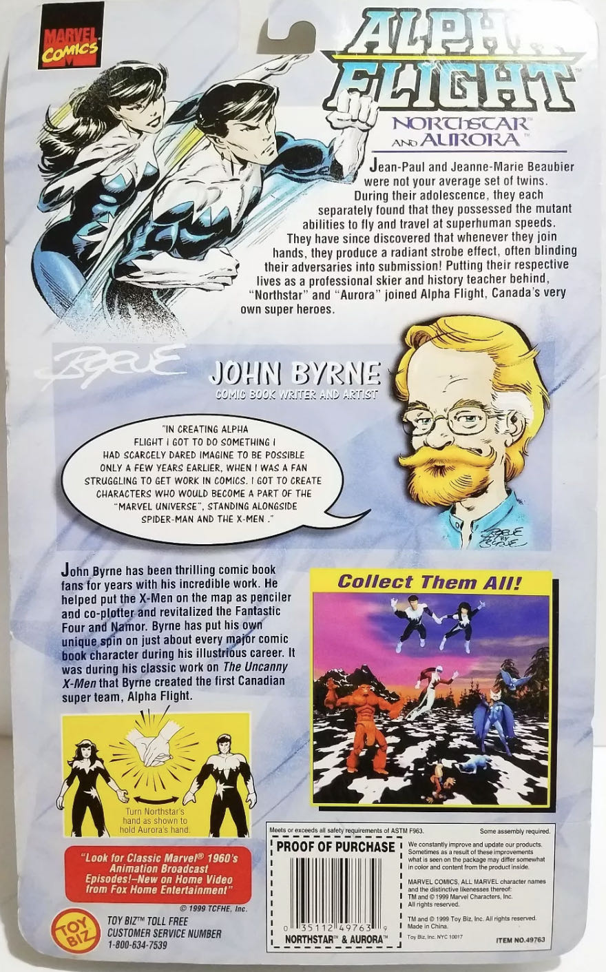 Alpha Flight: Northstar and Aurora - Toy Biz (Marvel) action figure collectible [Barcode 035112497639] - Main Image 2