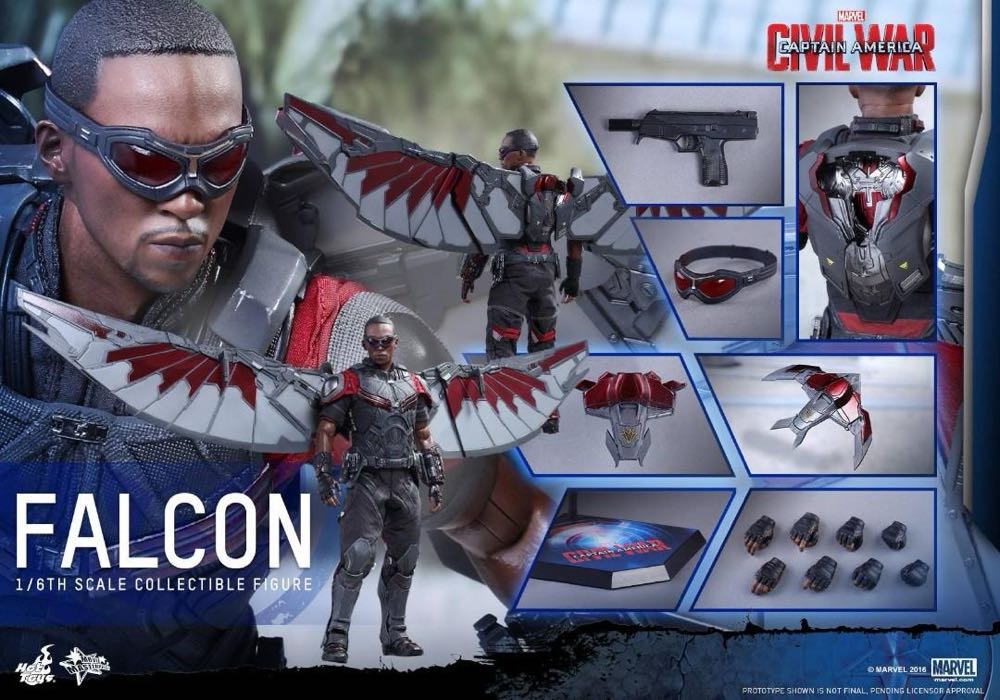 Falcon  - Hot Toys (Captain America Civil War) action figure collectible [Barcode 4897011180236] - Main Image 4