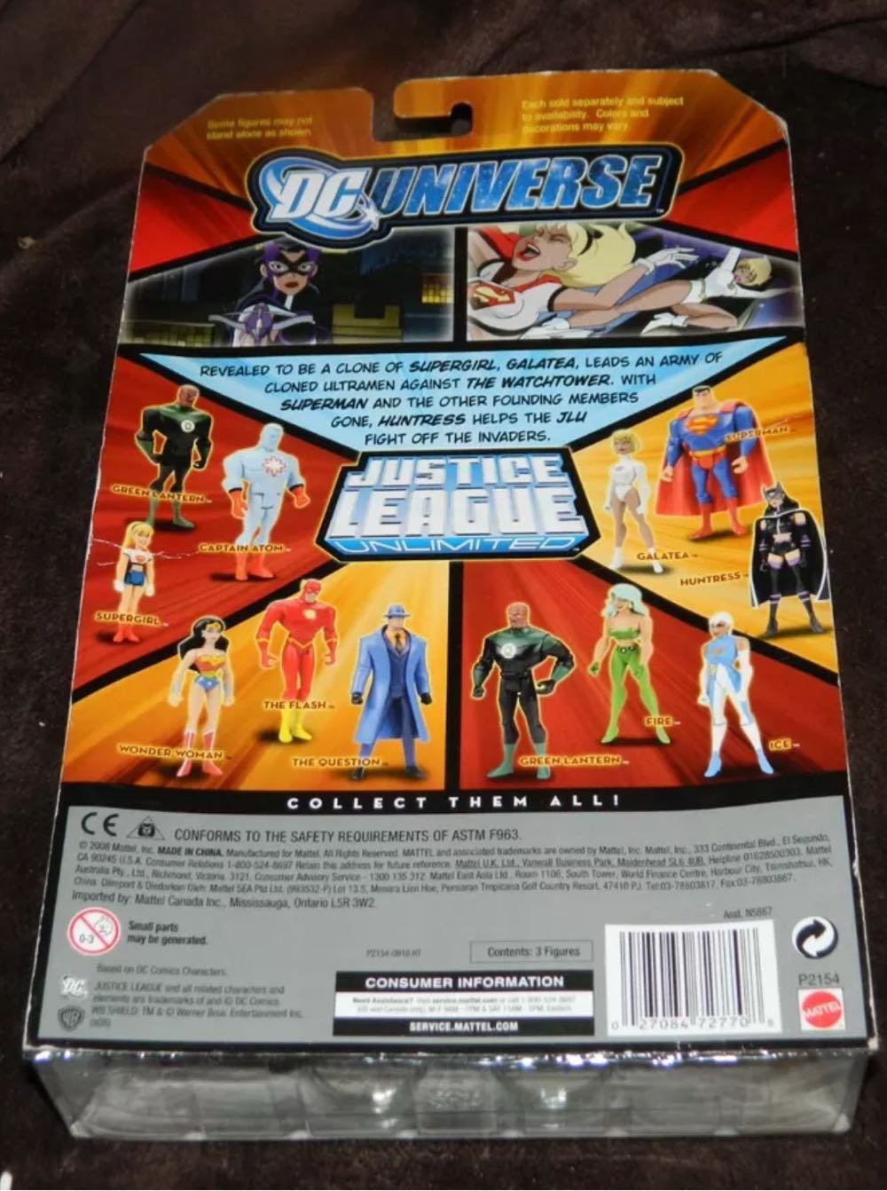 JLU 3-Pack Galatea Superman Huntress - Mattel (Dc Universe justice league unlimited) action figure collectible [Barcode 027084727708] - Main Image 2