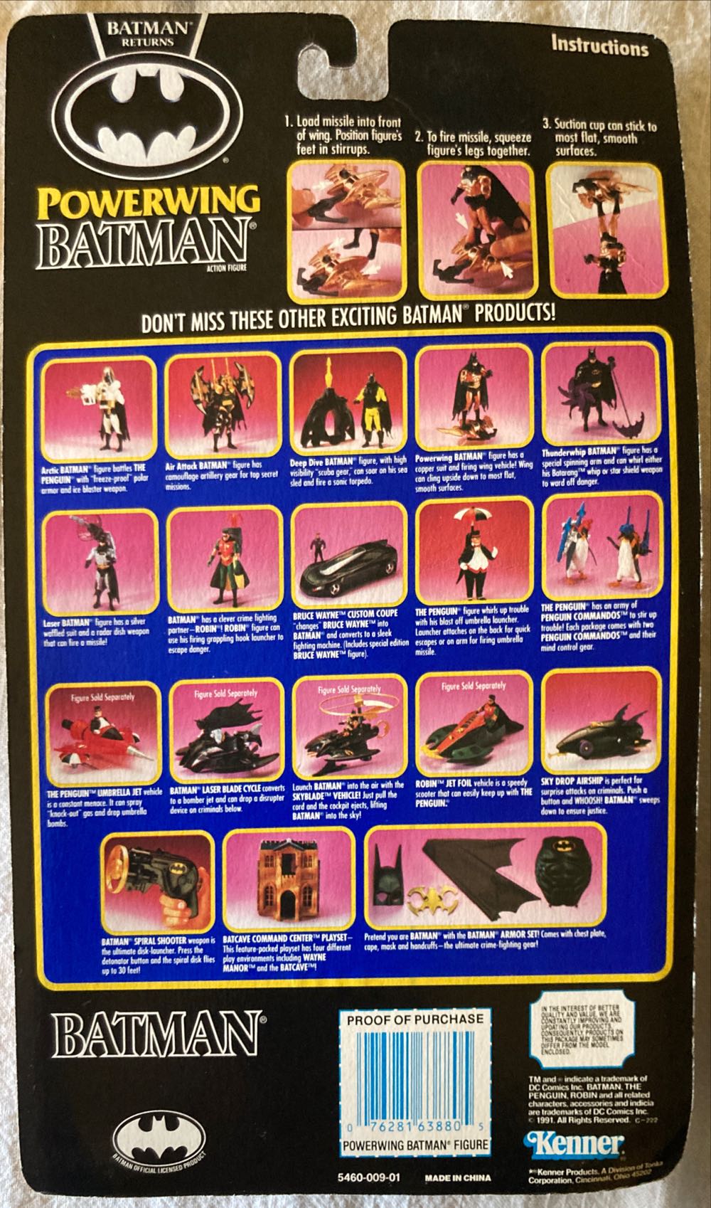 Batman (Powerwing) - Kenner (Batman: Batman Returns) action figure collectible [Barcode 076281638805] - Main Image 2