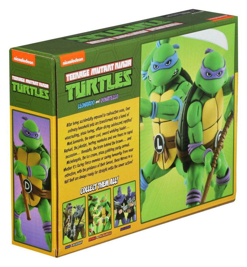 Teenage Mutant Ninja Turtles Cartoon Line: Leonardo & Donatello 2pk - Neca/Reel Toys (Teenage Mutant Ninja Turtles) action figure collectible [Barcode 634482541029] - Main Image 2