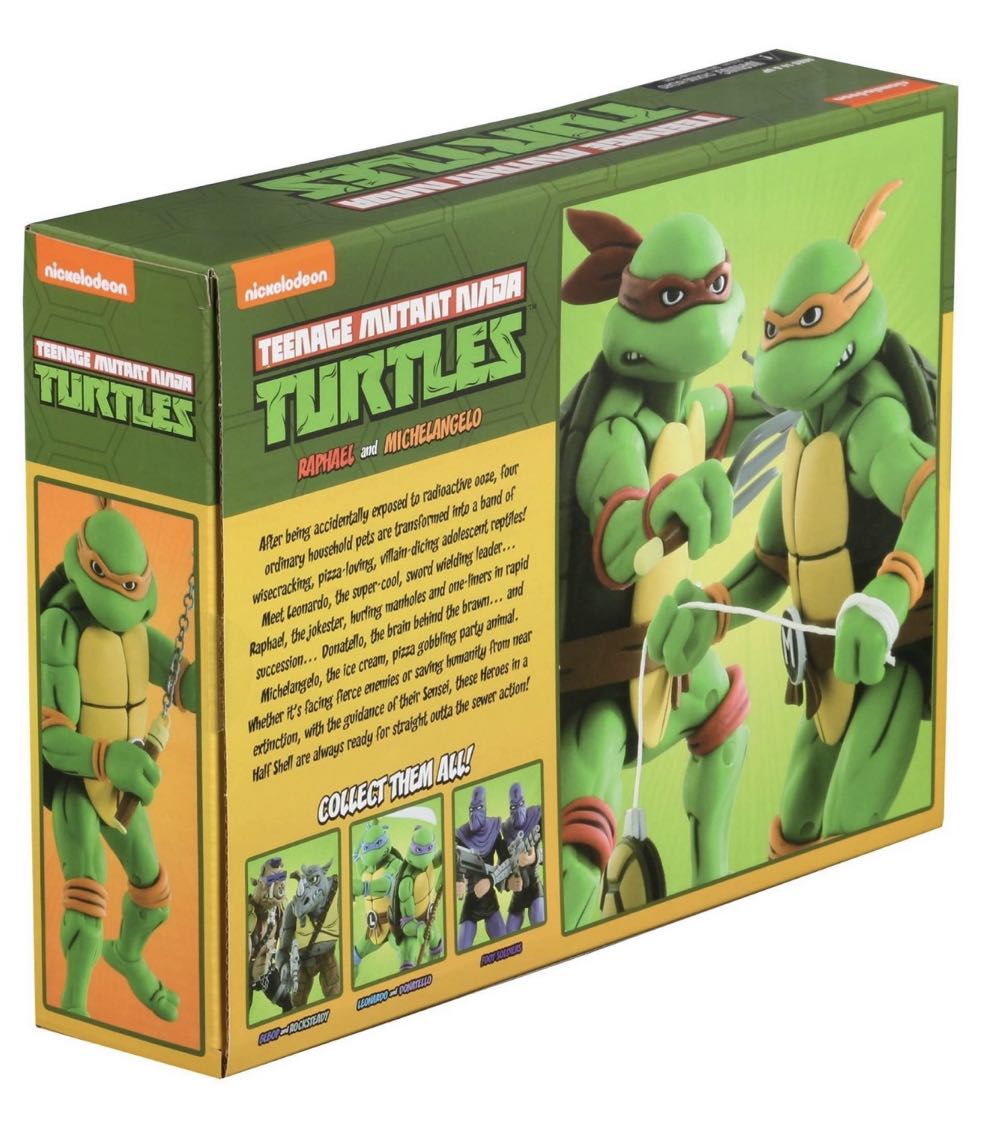 Teenage Mutant Ninja Turtles: Raphael & Michelangelo 2-Pack - NECA, Inc. (Teenage Mutant Ninja Turtles Cartoon) action figure collectible [Barcode 634482541036] - Main Image 2