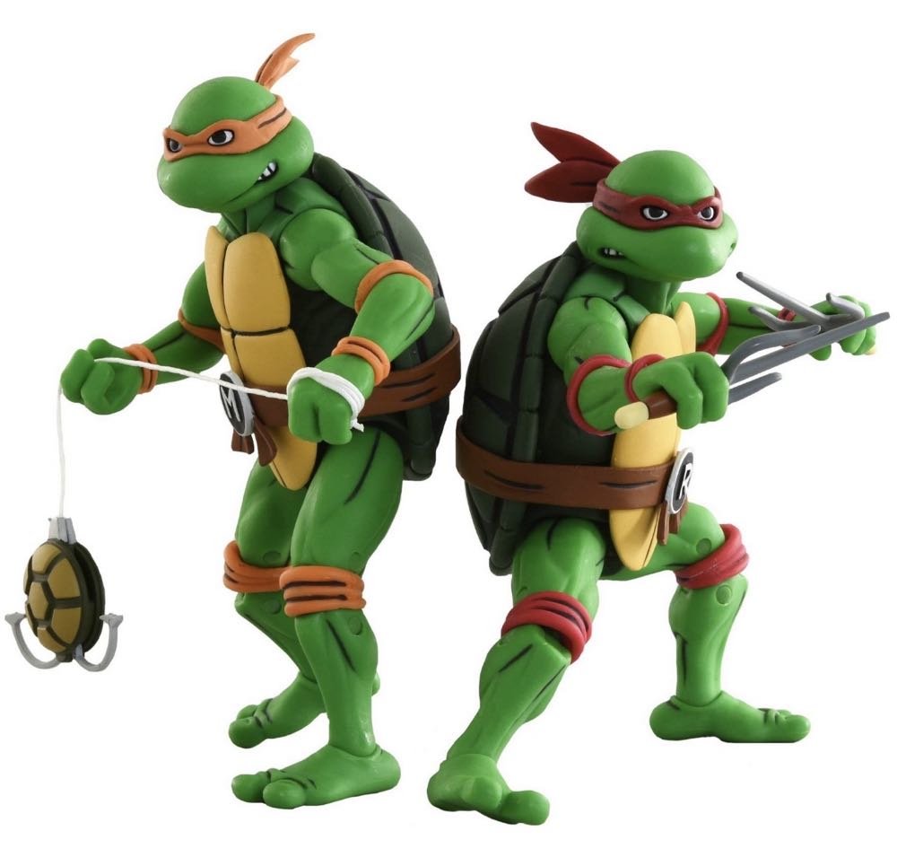 Teenage Mutant Ninja Turtles: Raphael & Michelangelo 2-Pack - NECA, Inc. (Teenage Mutant Ninja Turtles Cartoon) action figure collectible [Barcode 634482541036] - Main Image 3
