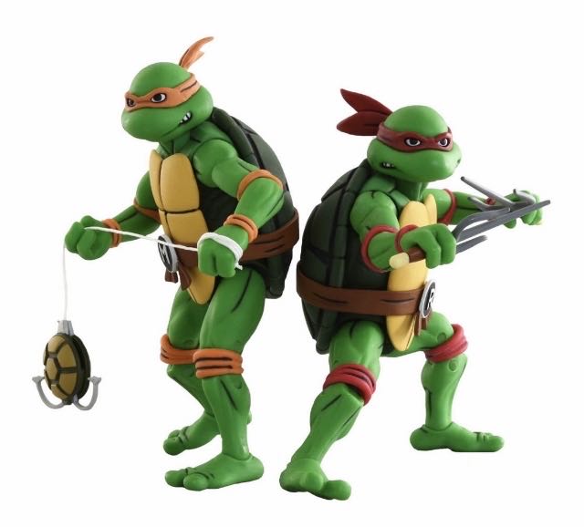 Teenage Mutant Ninja Turtles: Raphael & Michelangelo 2-Pack - NECA, Inc. (Teenage Mutant Ninja Turtles Cartoon) action figure collectible [Barcode 634482541036] - Main Image 4