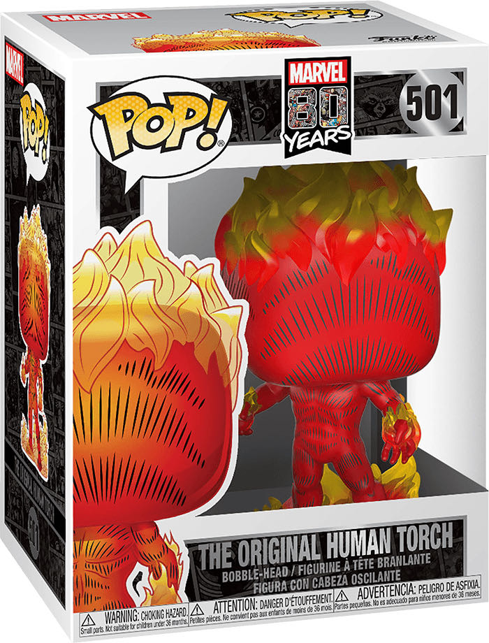 The Original Human Torch (Marvel 80 Years) 501  (Funko Pop) action figure collectible [Barcode 889698426534] - Main Image 2