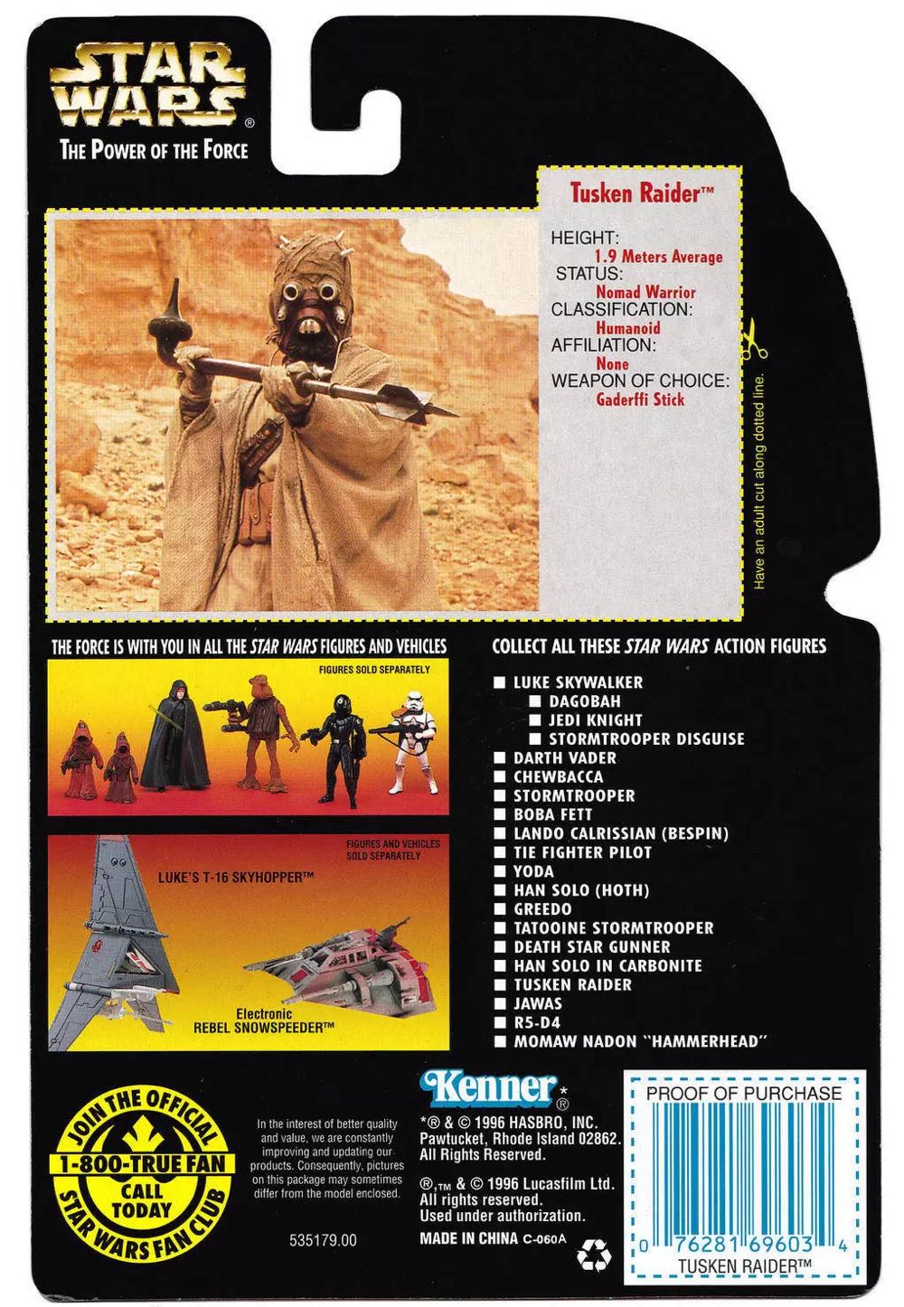 Tusken Raider Green Card - Kenner (Star Wars The Power Of The Force (Green Card)) action figure collectible [Barcode 076281696034] - Main Image 4
