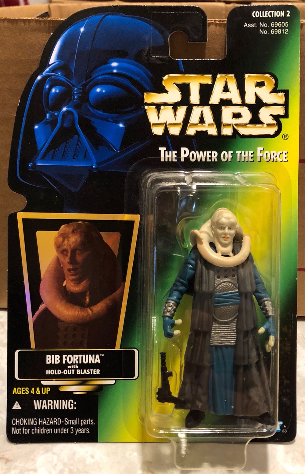 Carded Signed. The Power Of The Force. Bib Fortuna. Signed Micheal Carter - Hasbro / Kenner (Star Wars: Power Of The Force II (Green)) action figure collectible [Barcode 076281698120] - Main Image 3
