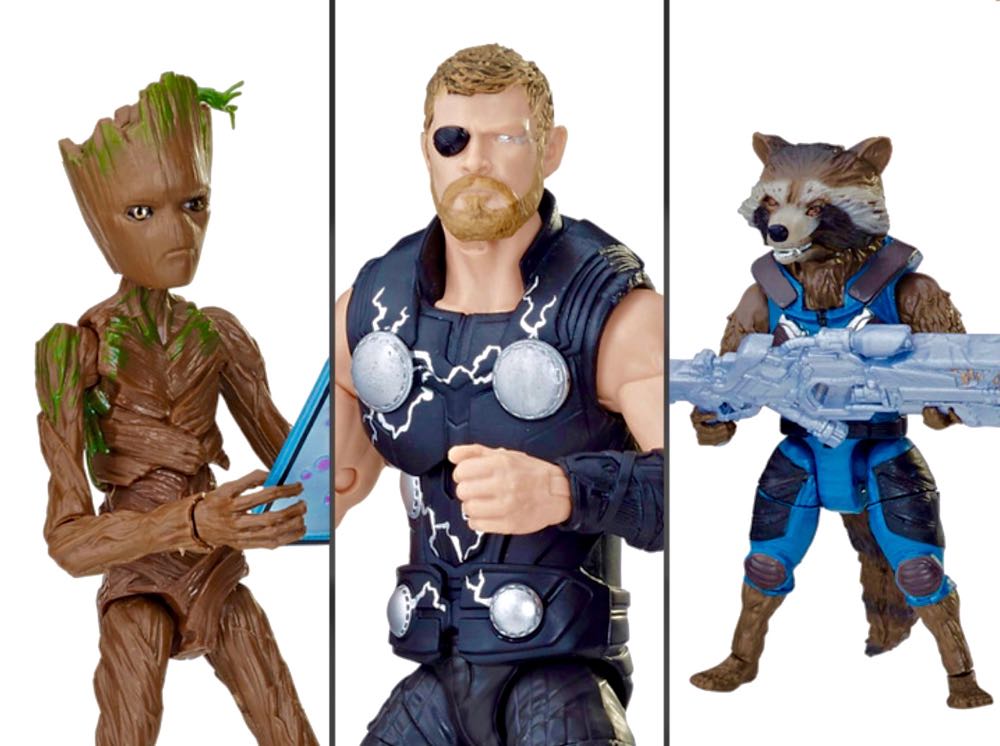 Thor, Rocket Racoon & Groot 3 Pack - Hasbro (Marvel Legends) action figure collectible [Barcode 630509635290] - Main Image 2