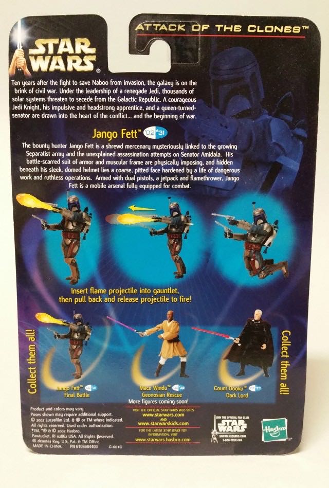 #02/31 Jango Fett (Final Battle)  - Hasbro (2002-2003 Star Wars Saga) action figure collectible [Barcode 076930845059] - Main Image 2