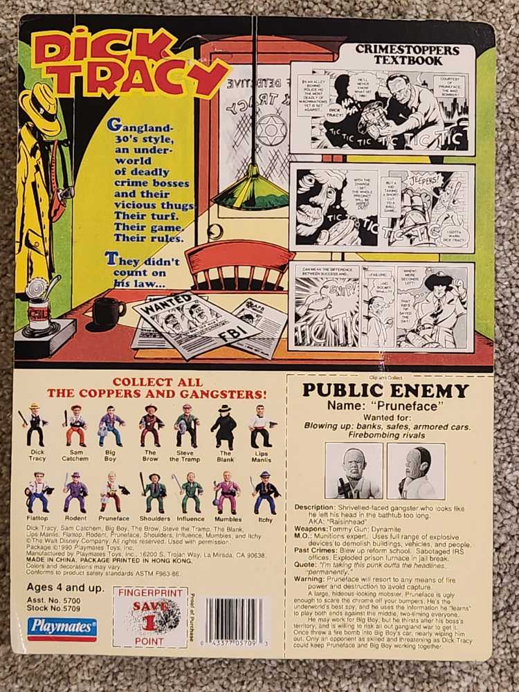 Dick Tracy Coppers And Gangsters Pruneface - Playmates (Playmates) action figure collectible [Barcode 043377057093] - Main Image 2