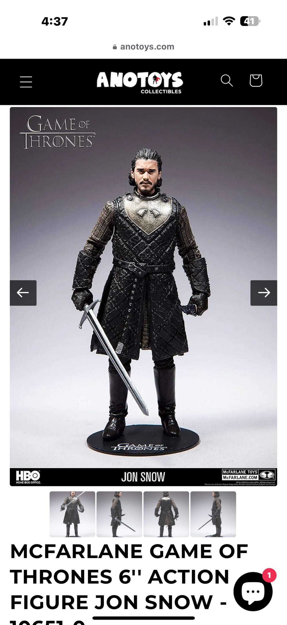 Jon Snow - McFarlane Toys (Game Of Thrones) action figure collectible [Barcode 787926106510] - Main Image 3
