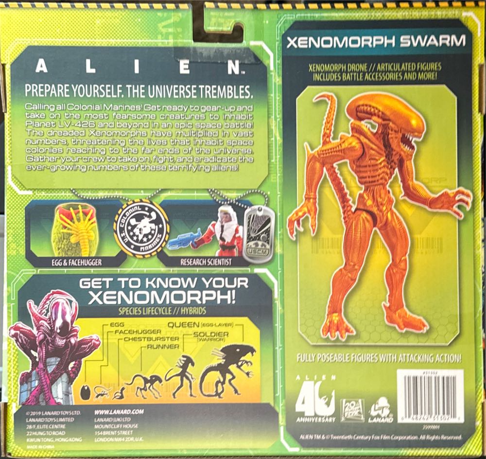 Xenomorph Alien Drone & Russ Jorden w/ Facehugger & Egg - Lanard Toys (Alien) action figure collectible [Barcode 048242313021] - Main Image 2