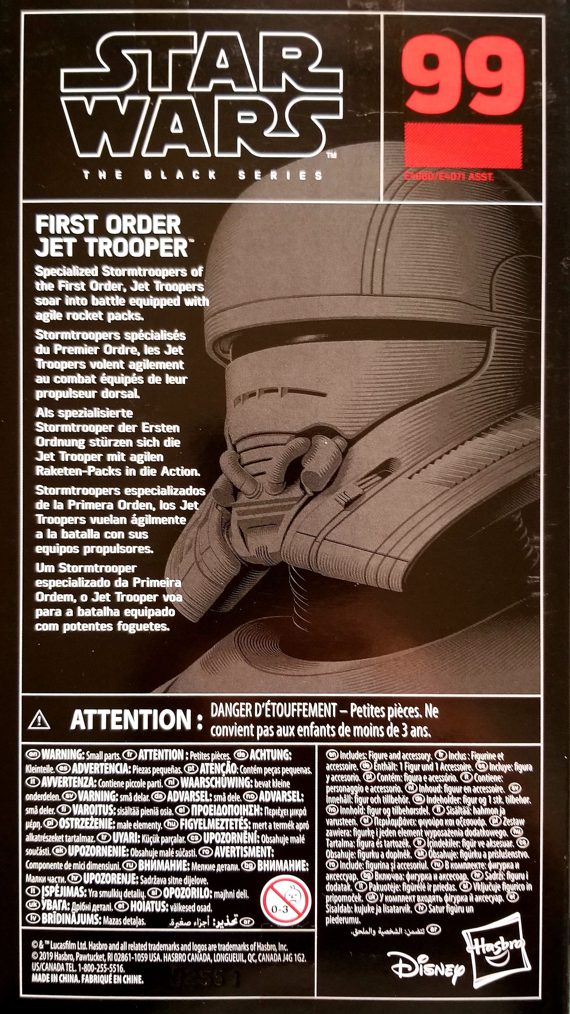 Black Series. Red Box. #99. First Order Jet Trooper - Hasbro (Star Wars Black Series) (Star Wars Episode IX The Rise of Skywalker) action figure collectible [Barcode 630509876532] - Main Image 2