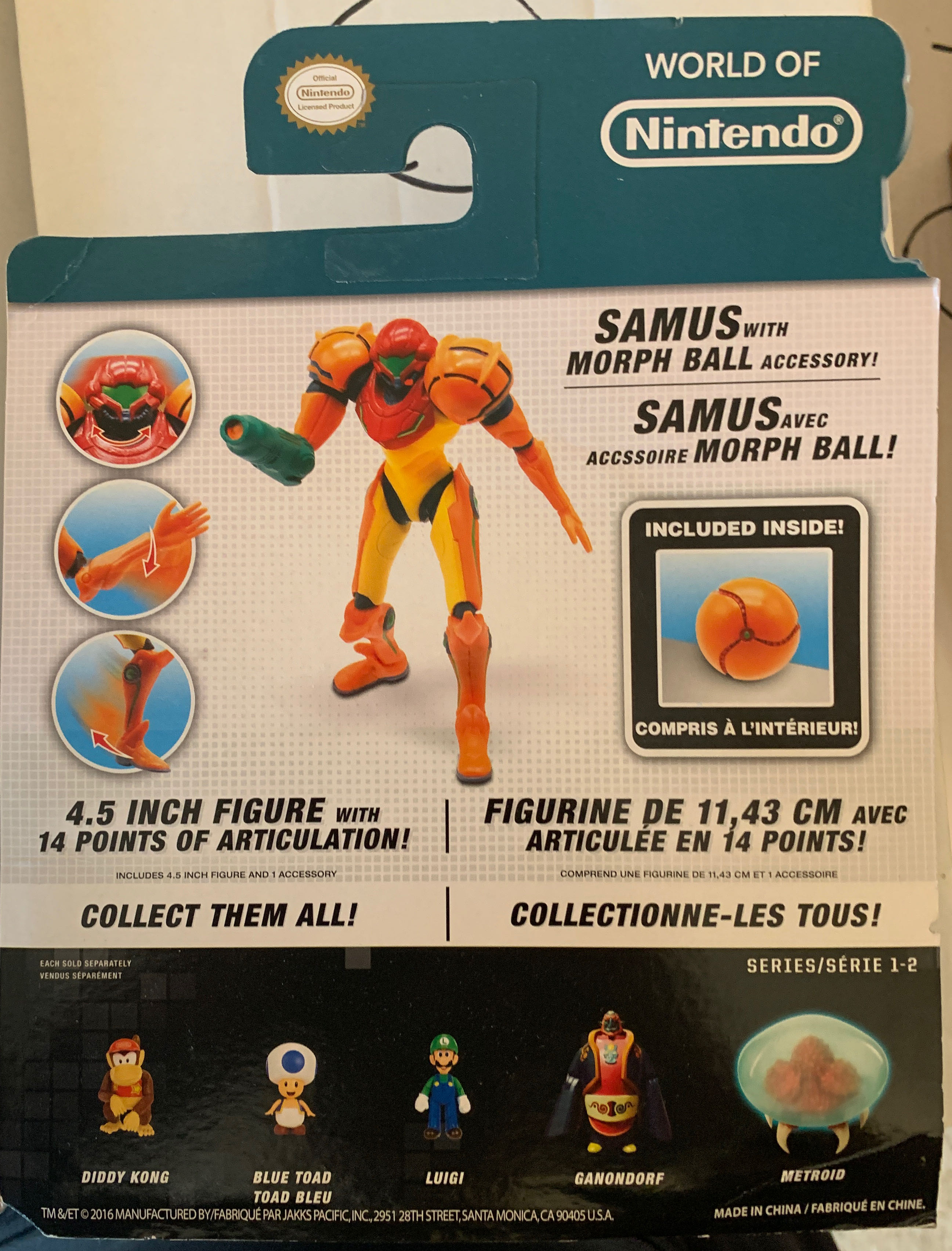 Samus (With Morph Ball) - Jakks Pacific (Metroid) action figure collectible [Barcode 039897686837] - Main Image 2