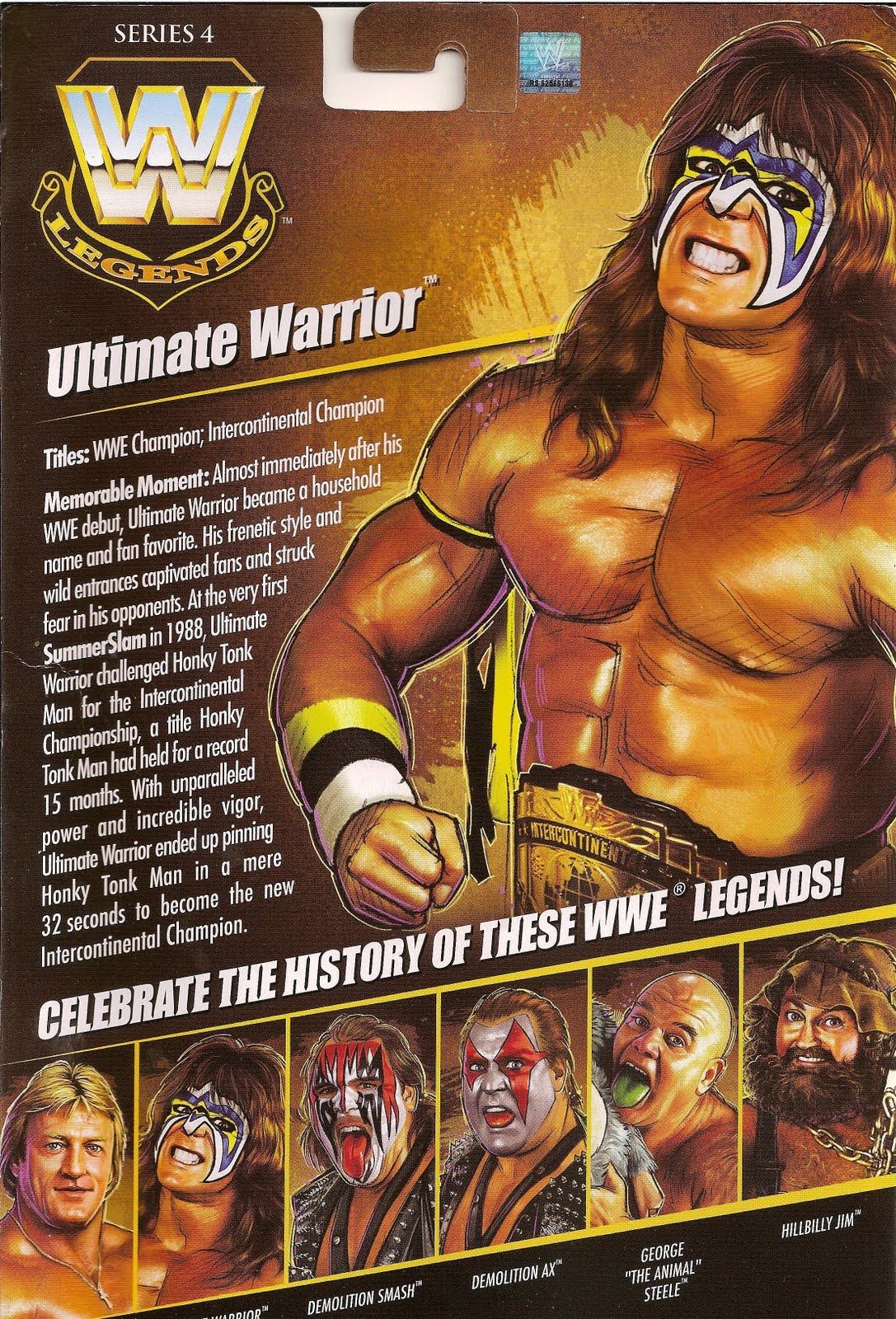 Ultimate Warrior - Mattel Wwe (WWE Legends Series 4) action figure collectible - Main Image 4