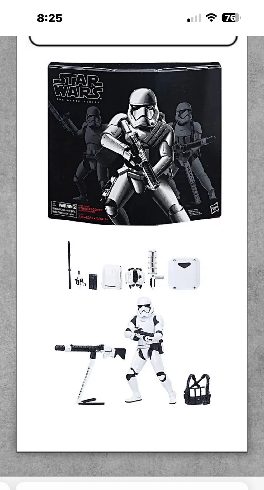 First Order Stormtrooper Deluxe - Hasbro (Episode IX: The Rise Of Skywalker) action figure collectible [Barcode 630509602872] - Main Image 4