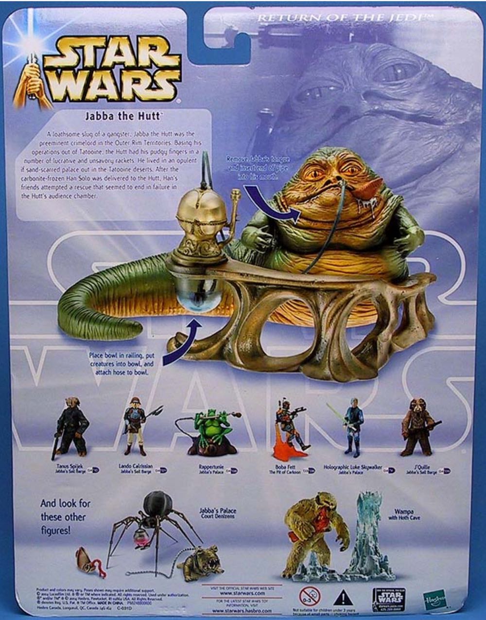Jabba the Hutt (Jabba’s Palace) Blue Card - Hasbro (Ultra Figure) action figure collectible [Barcode 076930847404] - Main Image 3