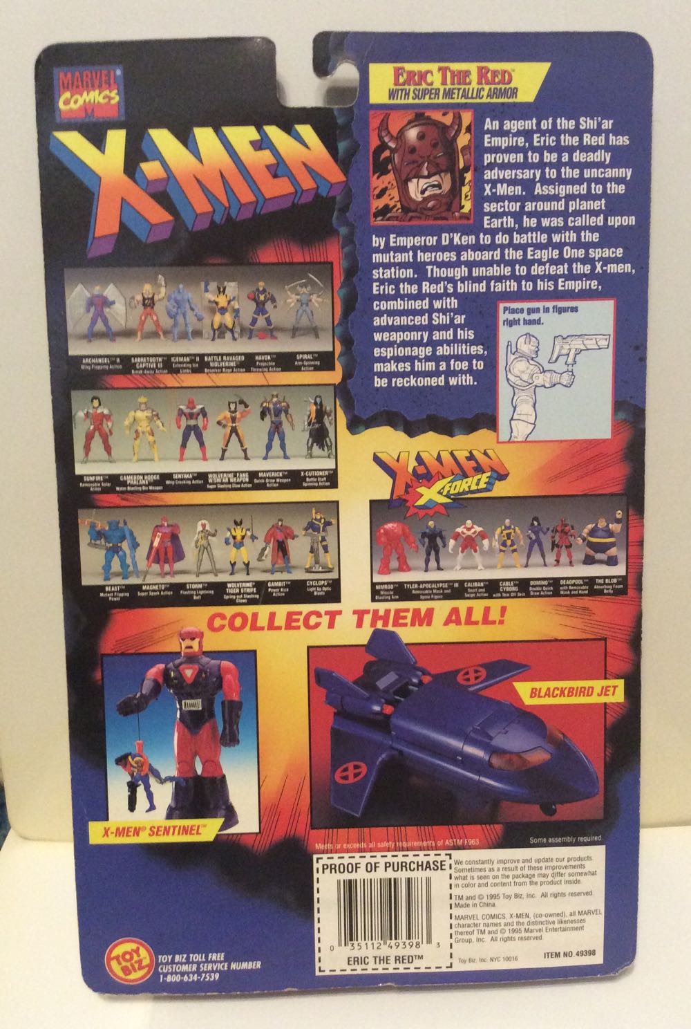 Eric The Red With Super Metallic Armor - Toy Biz (X-Men) action figure collectible [Barcode 035112493983] - Main Image 3