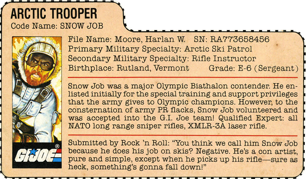 Snow Job (v1) - Hasbro (G.I. Joe: A Real American Hero) action figure collectible - Main Image 3