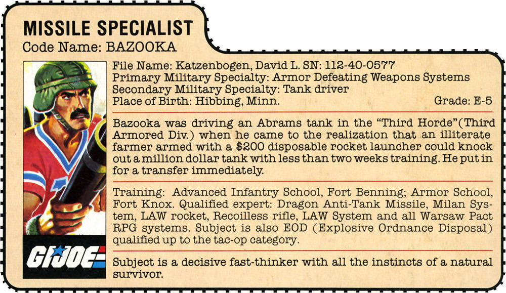 G.I. Joe (ARAH ‘85) - Bazooka (v1) - Hasbro (G.I. Joe Vintage) action figure collectible - Main Image 3