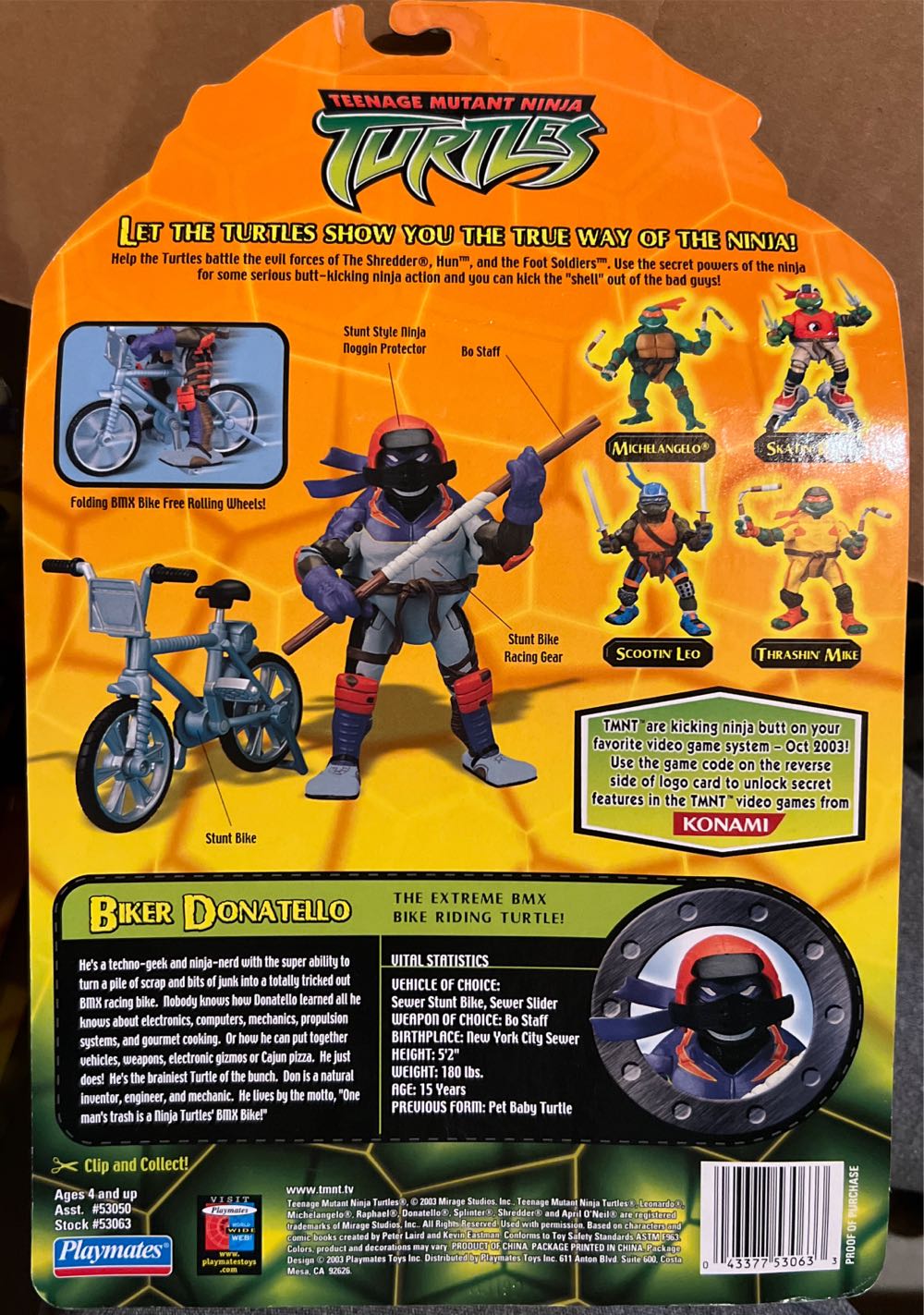 Biker Donatello - Playmates (Teenage Mutant Ninja Turtles (2002)) action figure collectible [Barcode 043377530633] - Main Image 2