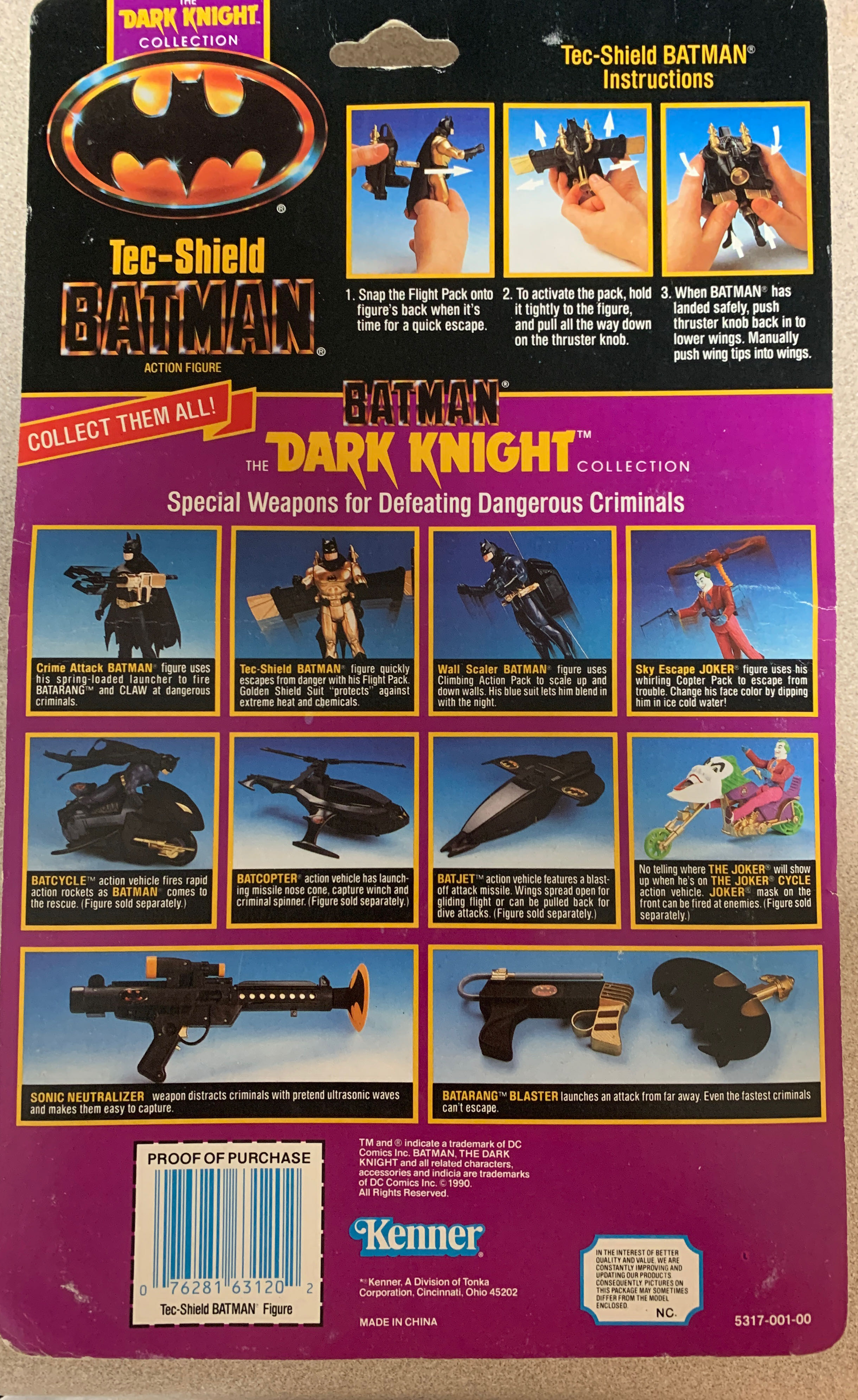 Batman (Tec-Shield) - Kenner (Batman: The Dark Knight Collection) action figure collectible [Barcode 076281631202] - Main Image 2