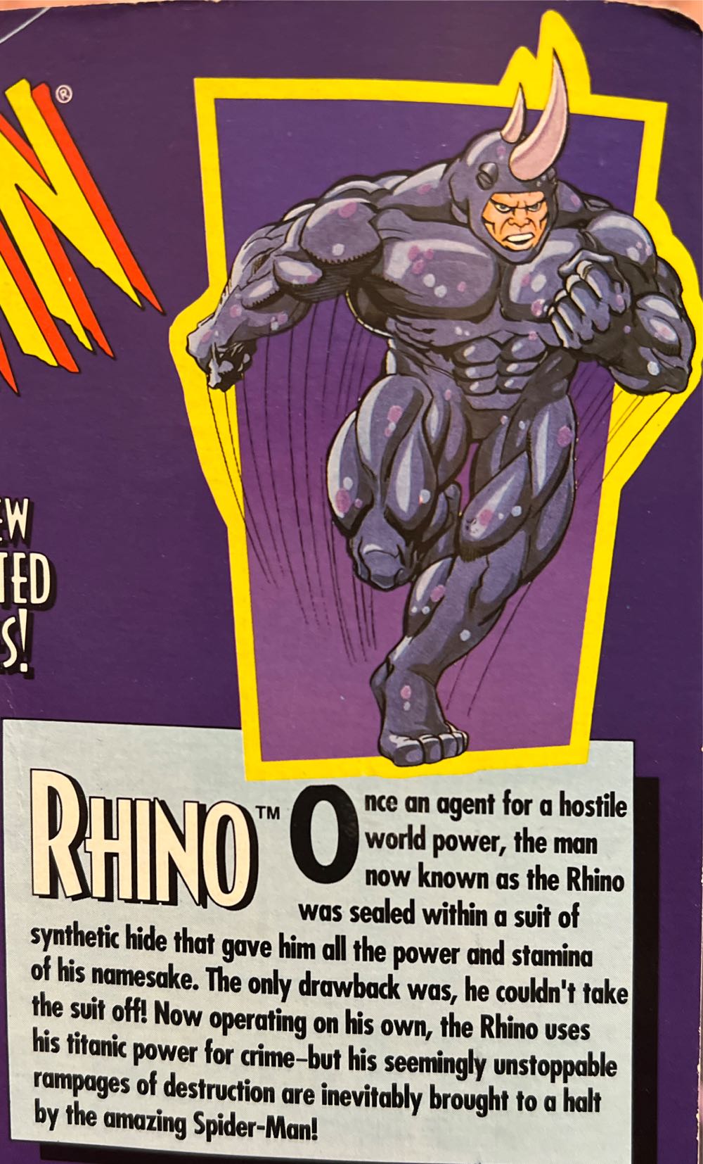 Rhino - Toybiz (Spider-Man: The Animated Series) action figure collectible [Barcode 035112471271] - Main Image 4