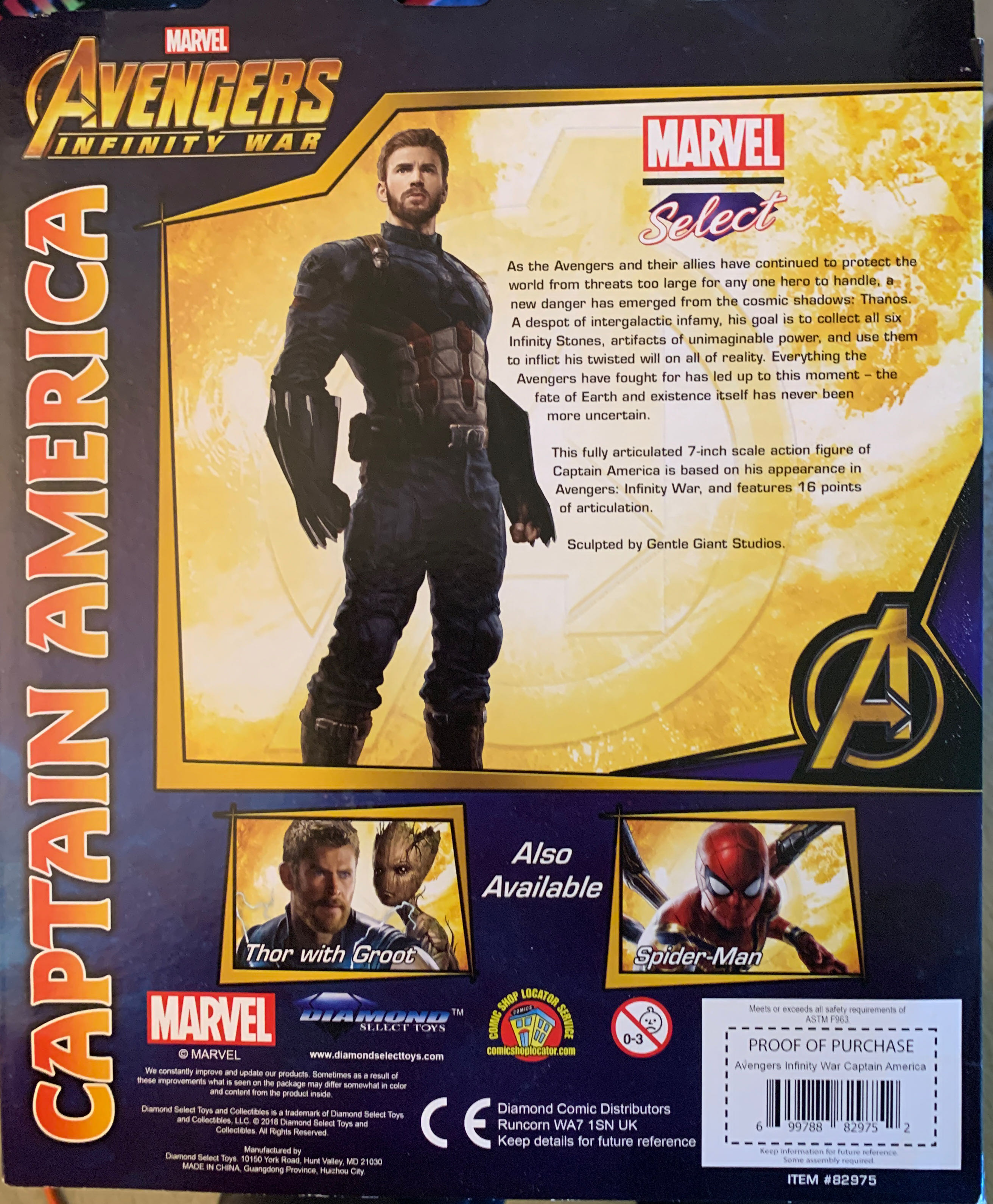 Marvel  select Captain America - Steve Rogers - Diamond Select (Marvel Select) action figure collectible [Barcode 699788829752] - Main Image 2