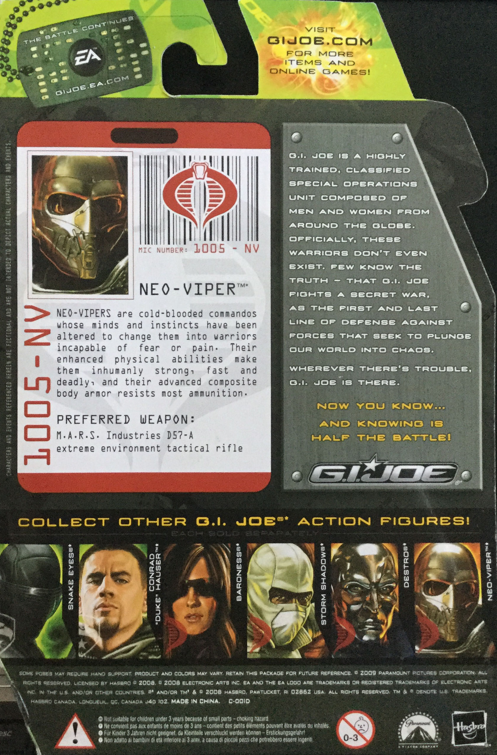 Neo-Viper - Hasbro (G.I. Joe - The Rise Of Cobra) action figure collectible - Main Image 2