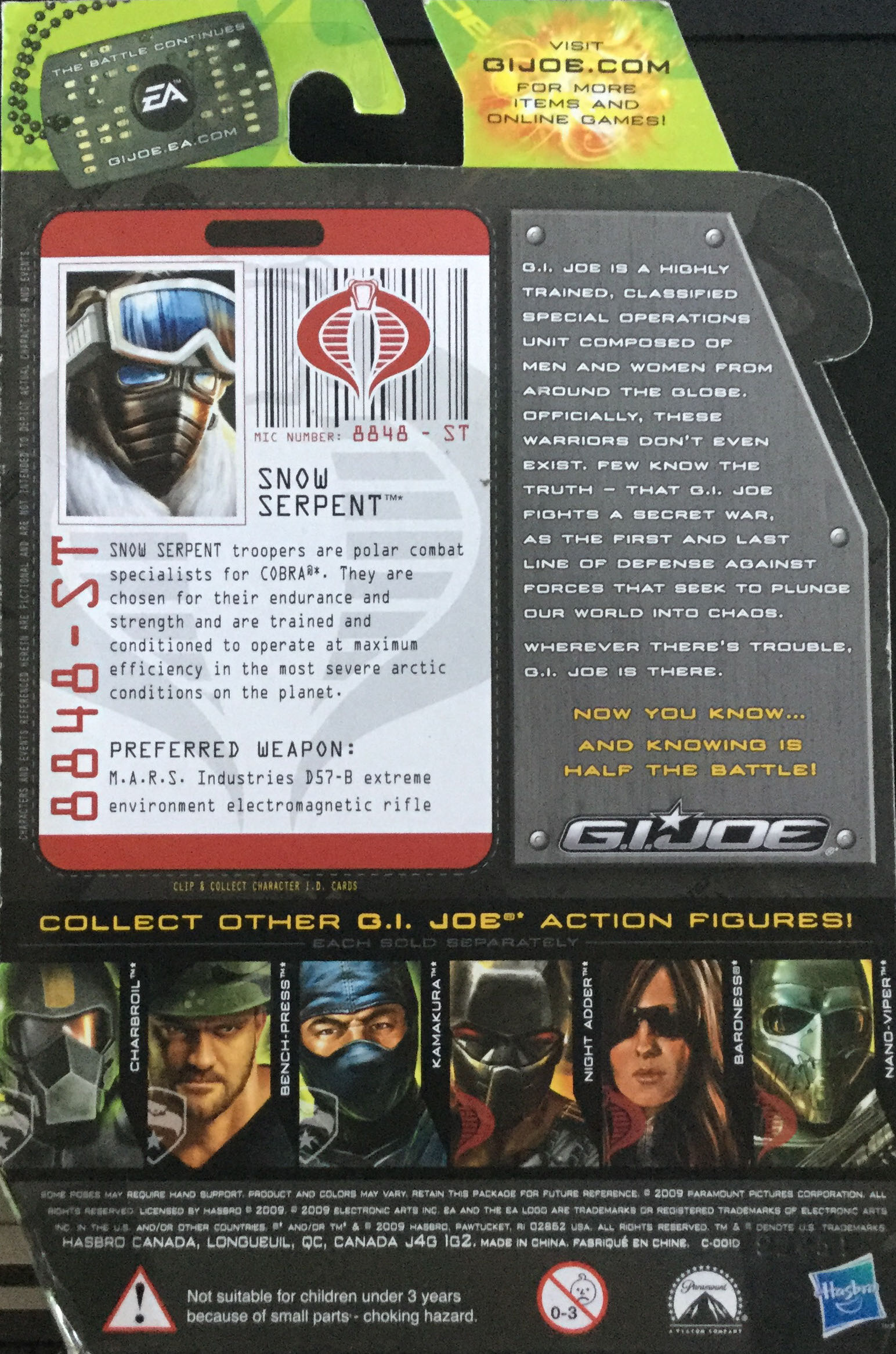 G.I. Joe Rise Of Cobra - Snow Serpent - Hasbro (G.I. Joe - The Rise Of Cobra) action figure collectible - Main Image 2