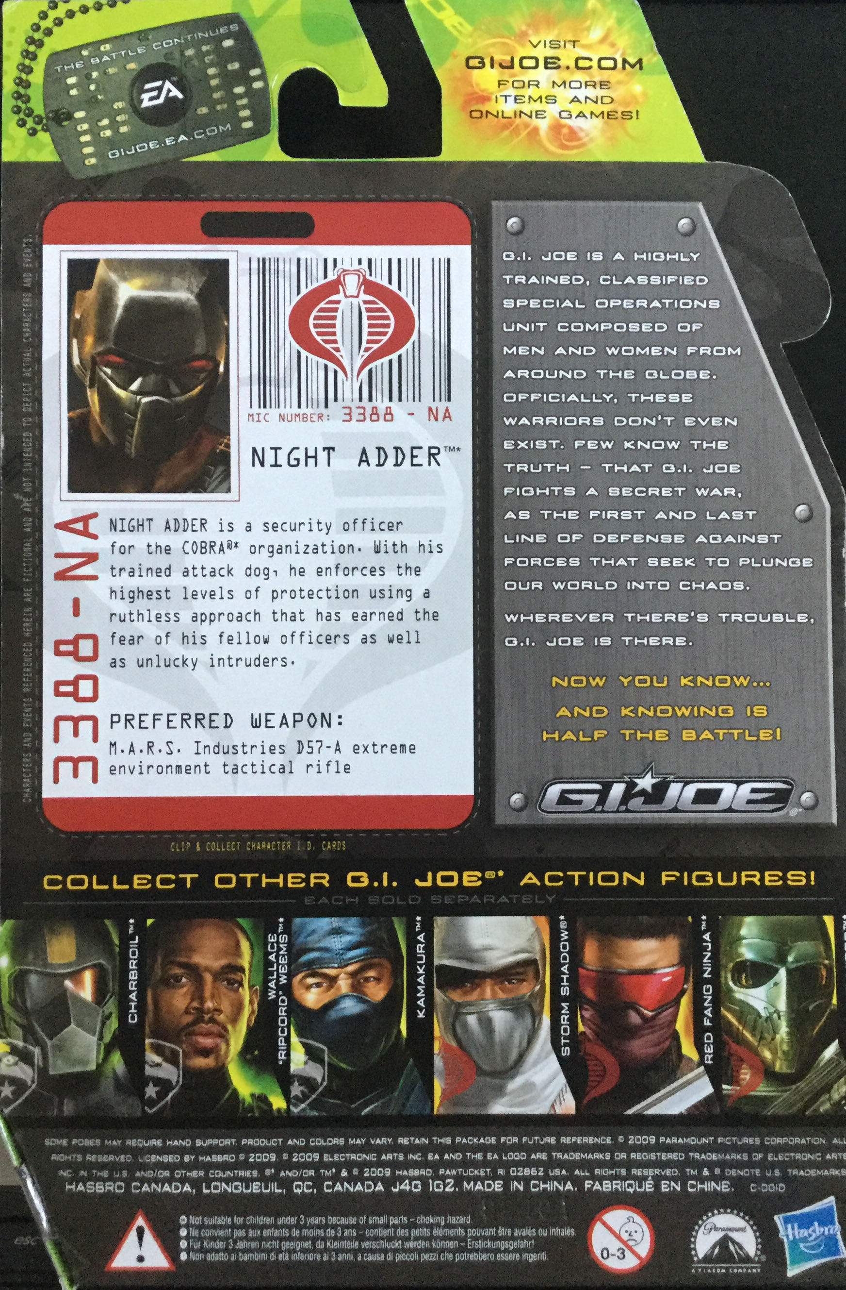 Night Adder - Hasbro (G.I. Joe - The Rise Of Cobra) action figure collectible - Main Image 2