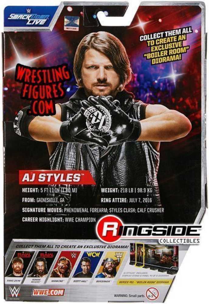 AJ STYLES  Elite 56 - Mattel (WWE Elite #51) action figure collectible [Barcode 887961572759] - Main Image 2