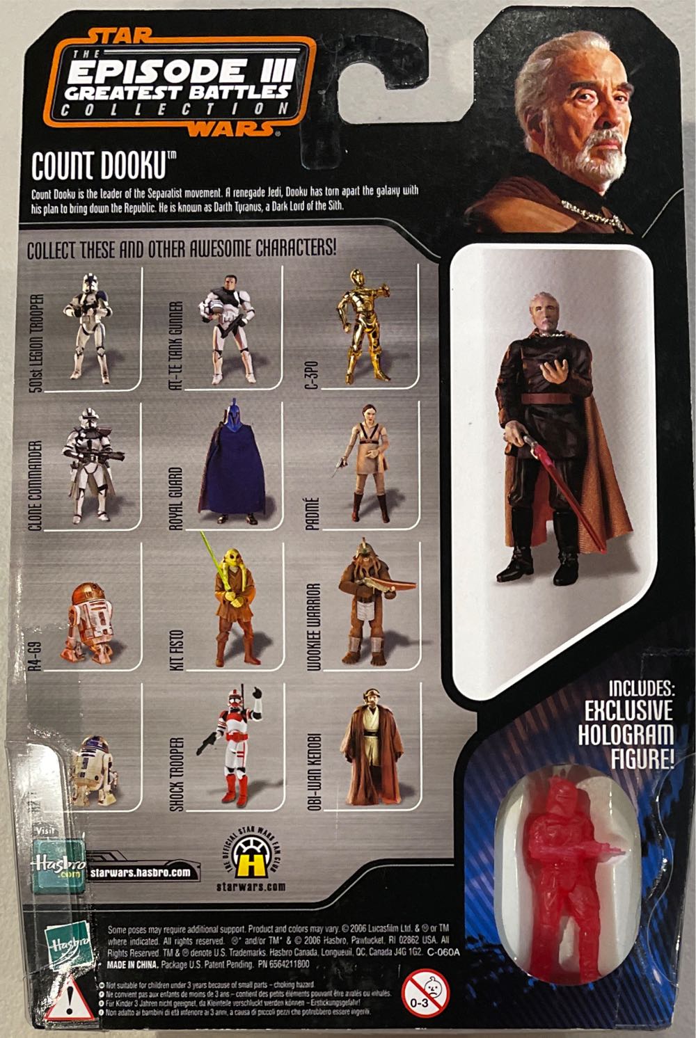 Count Dooku (The Episode III Greatest Battles Collection) - Hasbro (Star Wars Episode III Greatest Battles) action figure collectible [Barcode 653569190080] - Main Image 3