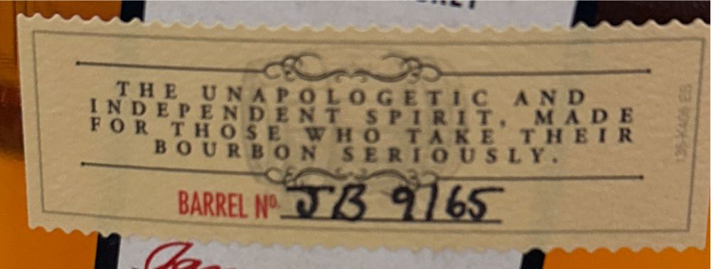 Jim Beam Single Barrel - Jim Beam Distillery (750 mL) alcohol collectible [Barcode 080686013266] - Main Image 3