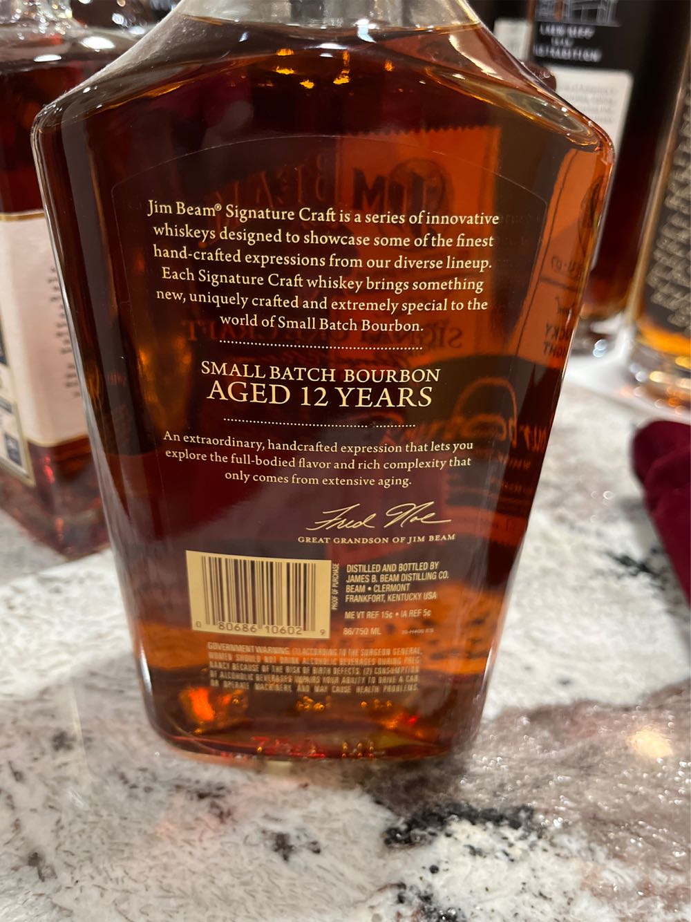 Jim Beam Signature Craft 12 yr - Jim Beam (750mL) alcohol collectible [Barcode 080686106029] - Main Image 2