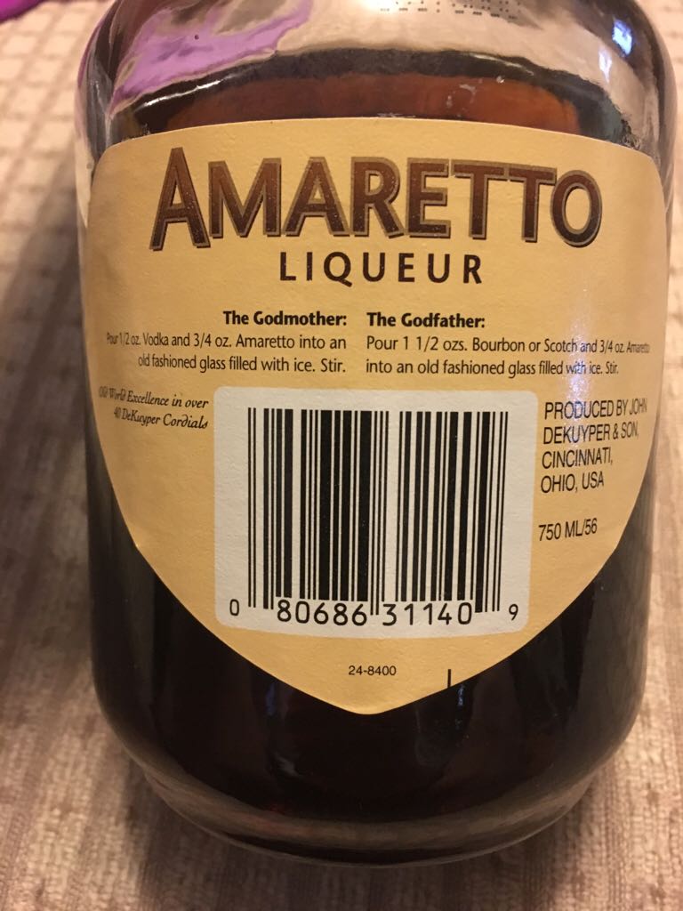 Amaretto Liqueur  - Dekuyper (750 mL) alcohol collectible [Barcode 080686311409] - Main Image 2