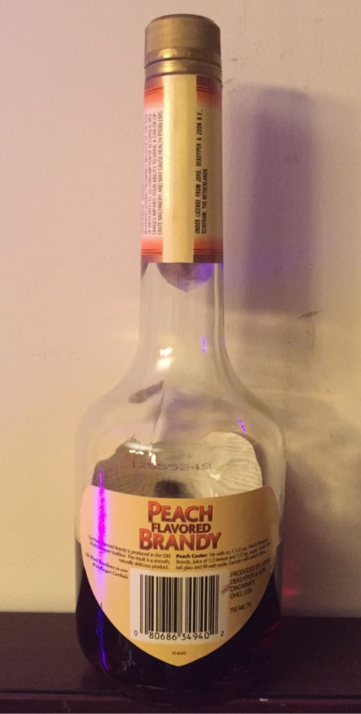 DeKuyper Peach Flavored Brandy - John Dekuper & Sons (750 mL) alcohol collectible [Barcode 080686349402] - Main Image 2