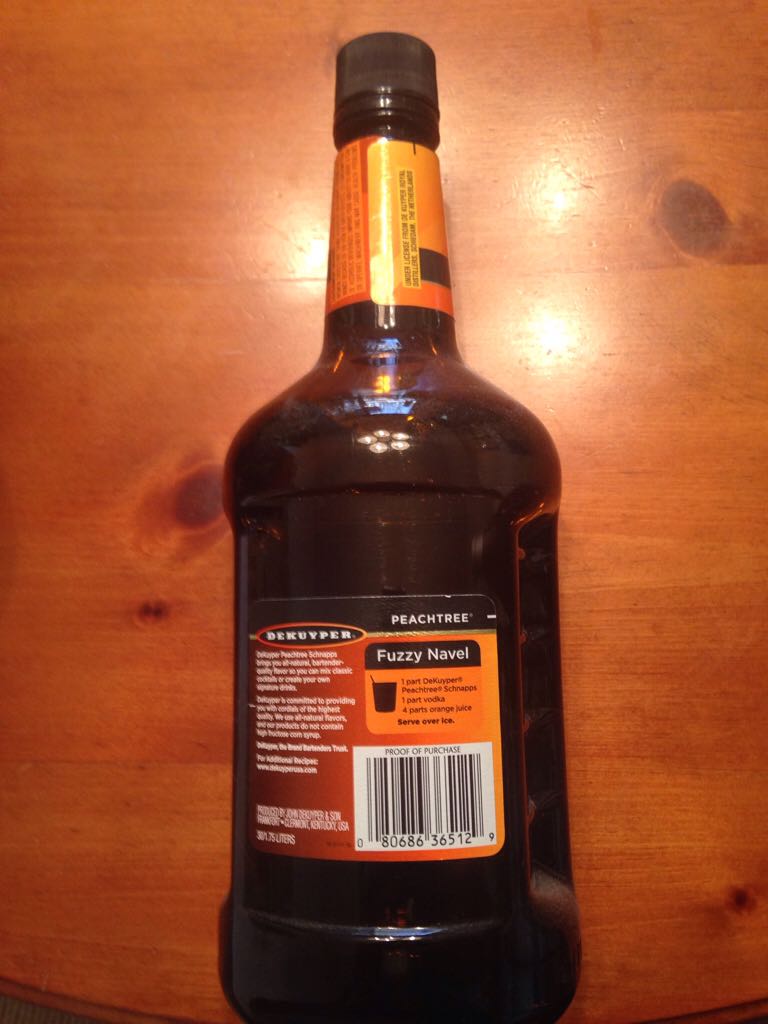 Dekuyper Peach Schnapps - Heritage Distilling Co. (1.75 L) alcohol collectible [Barcode 080686365129] - Main Image 2