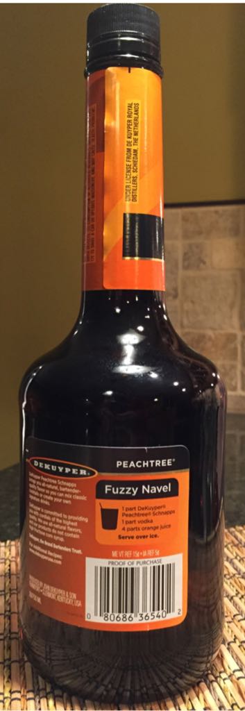 DeKuyper Peachtree Schnapps - John Dekuper & Sons (1 L) alcohol collectible [Barcode 080686365204] - Main Image 2