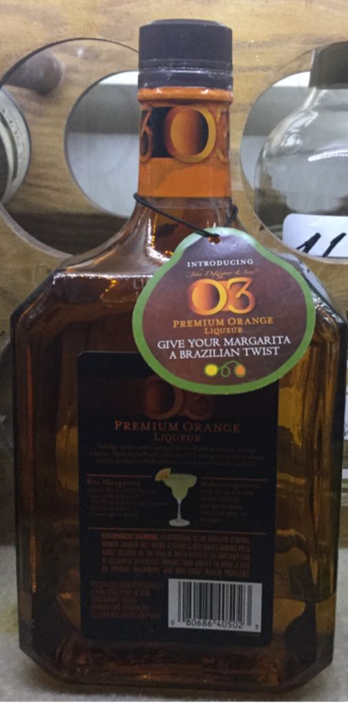 O3 - Orange Liqueur - John DeKuyper & Sons, Clermont, KY (750 mL) alcohol collectible [Barcode 080686405023] - Main Image 2