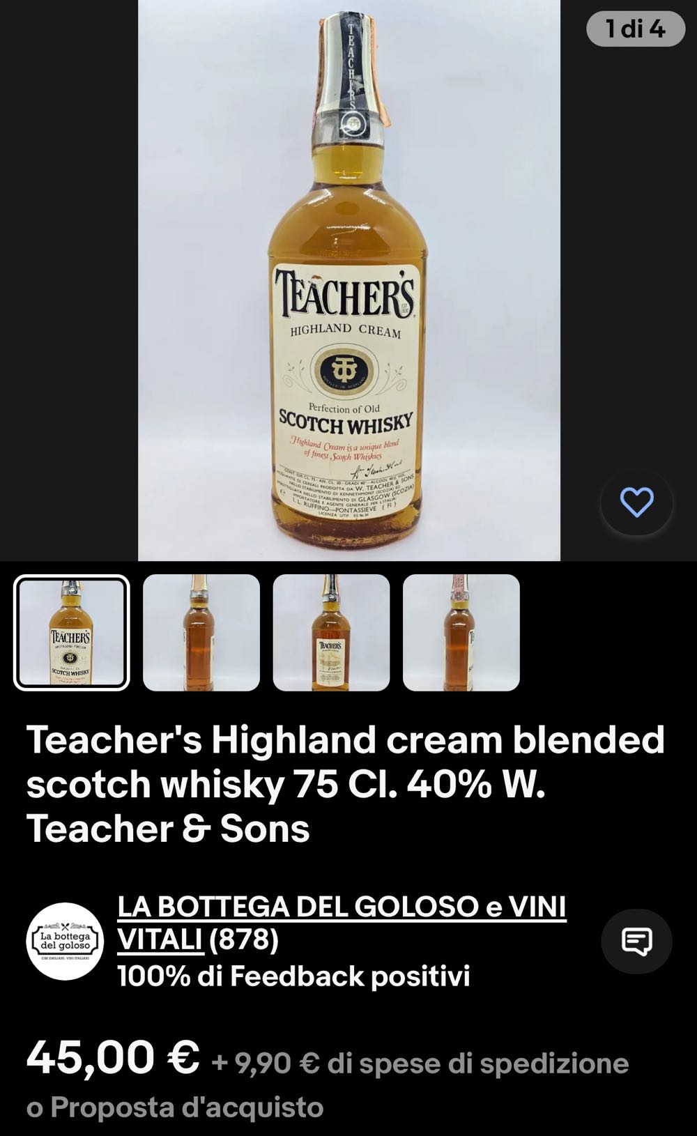 Teacher’s Highland Cream Imp RUFFINO - William Teacher & Sons ltd (1.75L) alcohol collectible [Barcode 080686805014] - Main Image 4