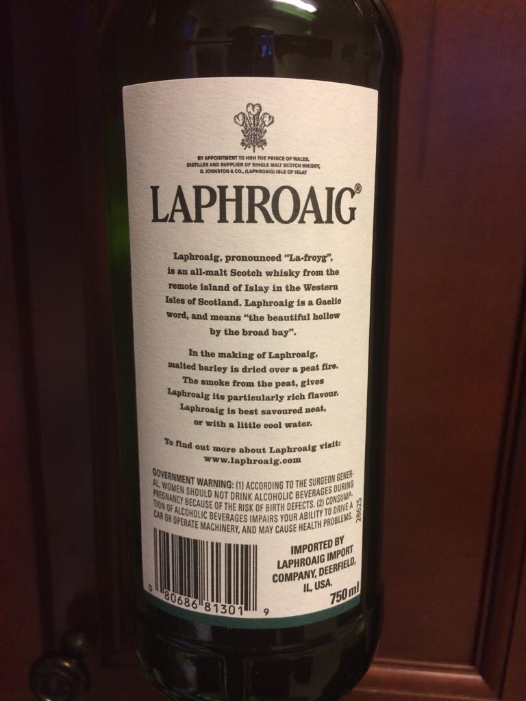 Laphroaig 10 - Laphroaig Distillery (750  mL) alcohol collectible [Barcode 080686813019] - Main Image 2