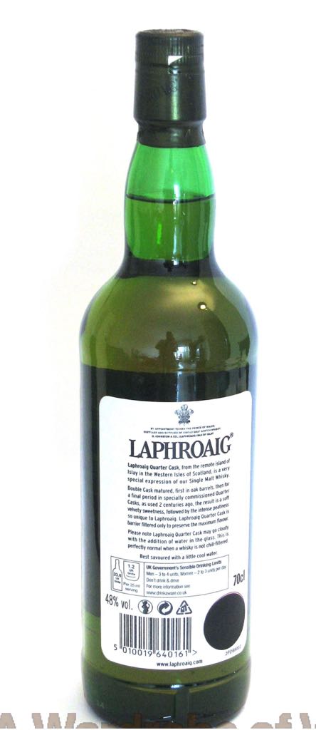 Laphroaig Quarter Cask - Laphroaig Distillery (700 mL) alcohol collectible [Barcode 080686813033] - Main Image 2
