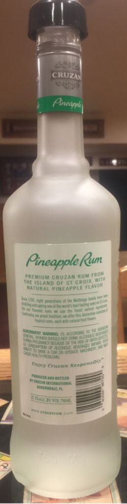 Cruzan Pineapple Rum - Cruzan International Ltd. (750 mL) alcohol collectible [Barcode 080686967200] - Main Image 2