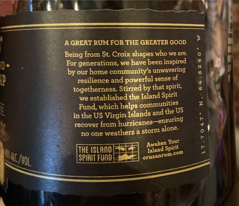 Cruzan Black Strap Rum - Cruzan (750 mL) alcohol collectible [Barcode 080686967606] - Main Image 2