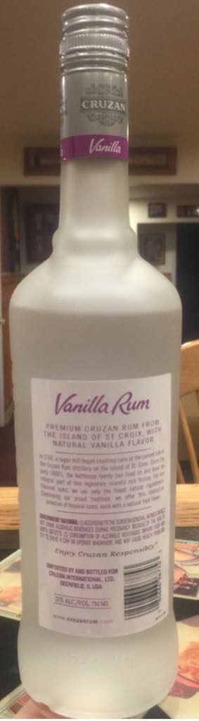 Cruzan Vanilla Rum 750ML - Cruzan International Ltd. (750 mL) alcohol collectible [Barcode 080686967743] - Main Image 2