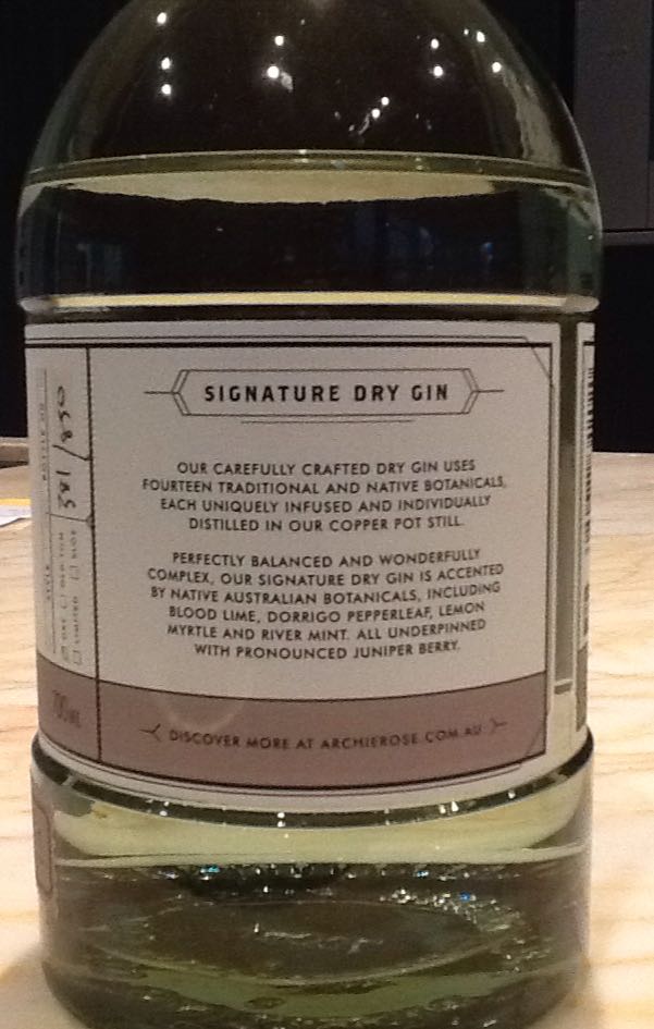 Archie Rose Signature Dry Gin - Archie Rose (700 mL) alcohol collectible [Barcode 080687342020] - Main Image 2